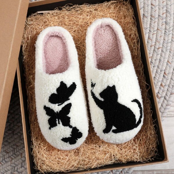 Embroider Animal Home winter Slipper